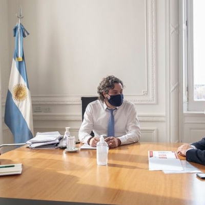 Santiago Cafiero recibió a Ricardo Quintela y analizaron la situación financiera de La Rioja