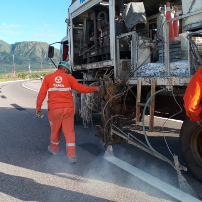 Vialidad Nacional continúa con el señalamiento horizontal de la RN 75
