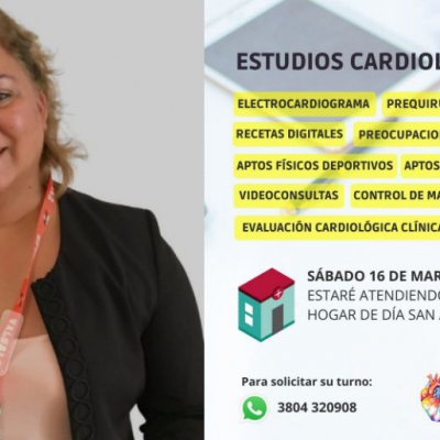 La Dra. Marcela Tripolone ofrecerá estudios cardiológicos en Anillaco