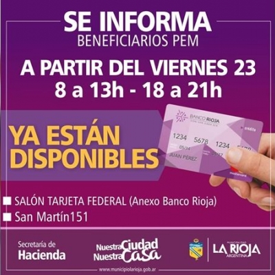 Solicitan a los PEM a retirar tarjetas de débito