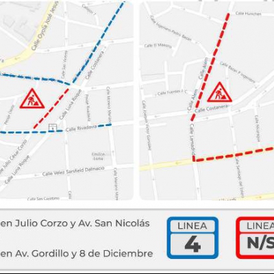 Rioja Bus modificó el recorrido de las líneas Norte-Sur y 4 por obras en calles
