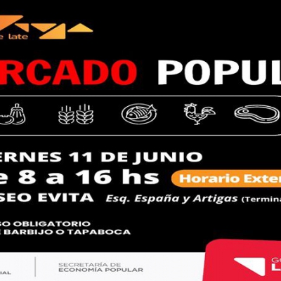 Este viernes, vuelve el Mercado Popular al Paseo Evita