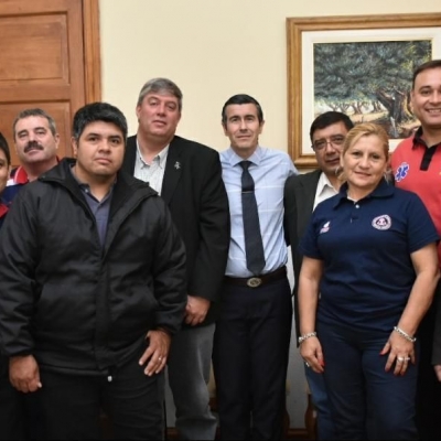Moriconi recibió a la nueva comisión de la Federación de Bomberos Voluntarios de La Rioja